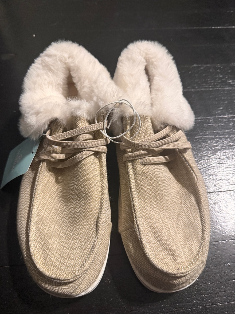 Faux-Fur Lined Beige Women’s Cozy Casual Shoes